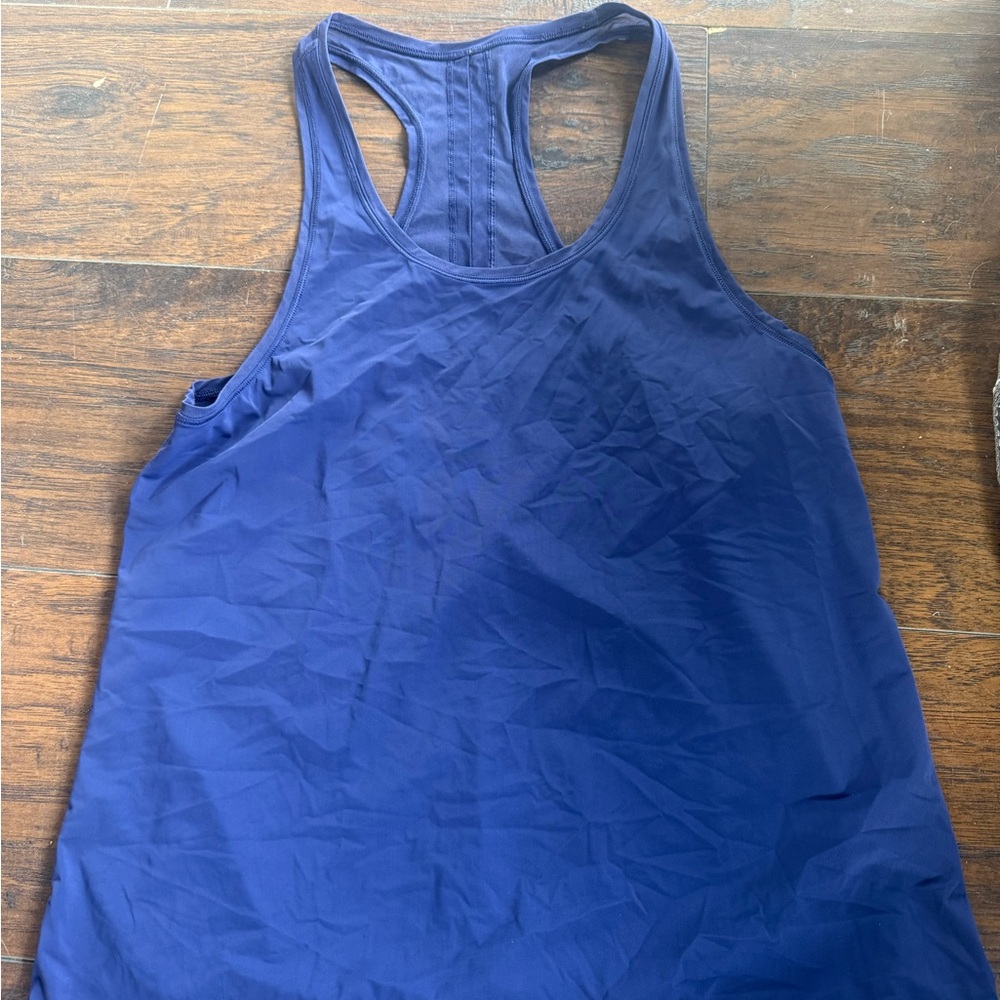 Lululemon Blue Racerback Tank Top- mesh back